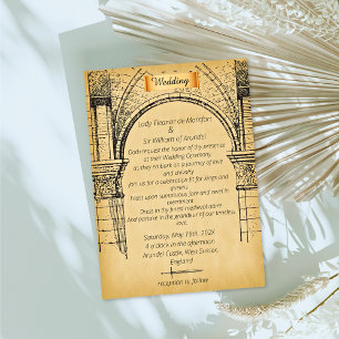 Invitation Château médiéval Faux Parchment Mariage