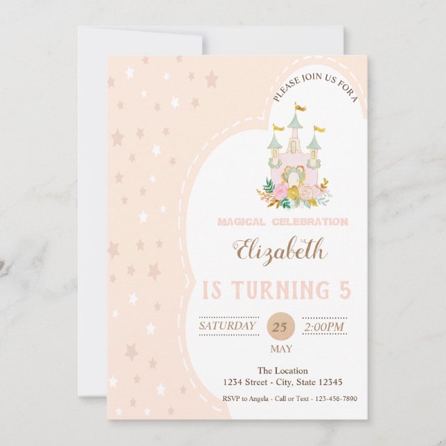 Invitation Château Mignon Étoiles Anniversaire  (Devant)