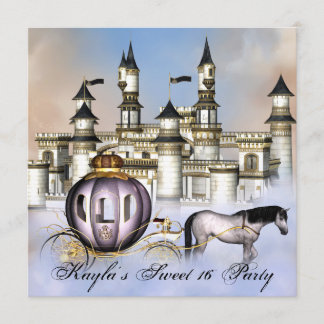 Invitation Château Nuages Princesse Conte de Fées Douzième Fê