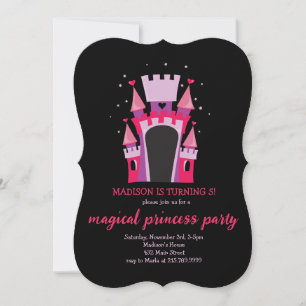 INVITATION CHÂTEAU PRINCESS BOUNCE MAISON D'ANNIVERSAIRE