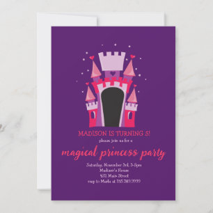 INVITATION CHÂTEAU PRINCESS BOUNCE MAISON D'ANNIVERSAIRE