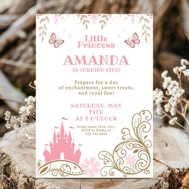 Invitation Château Princess Fairytale Anniversaire Enchanteme (Créateur téléchargé)