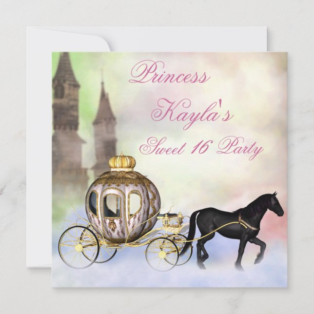 Invitation Château Princesse Carrosse Royal Princesse Douce 1 (Devant)