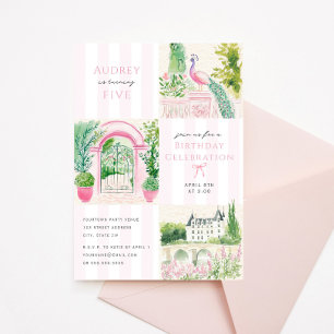 Invitation Chateau rose Frappe Anniversaire