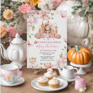 Invitation Château royal rose Princesse Anniversaire