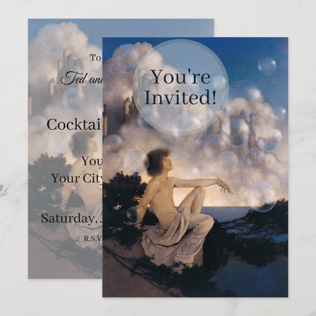 Invitation Châteaux en Espagne de Maxfield Parrish 1904 Fanta (Devant / Derrière)