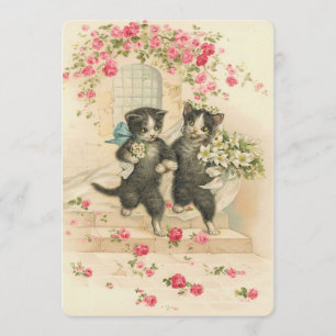 Invitation Chatons de mariage vintage