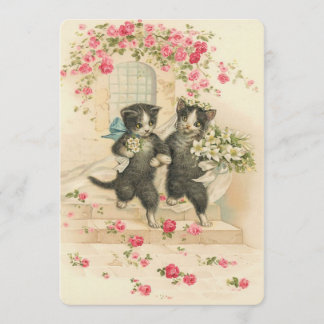 Invitation Chatons de mariage vintage