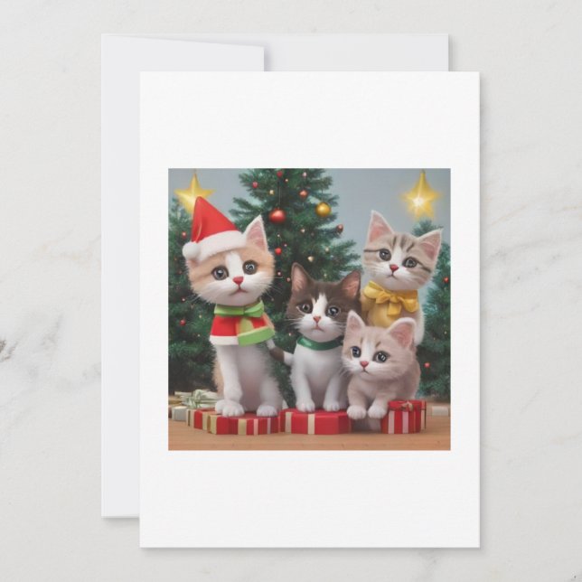 Invitation Chats à Noël (Devant)