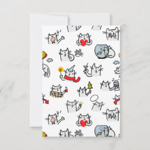 Invitation Chats amusants, lait et magie.