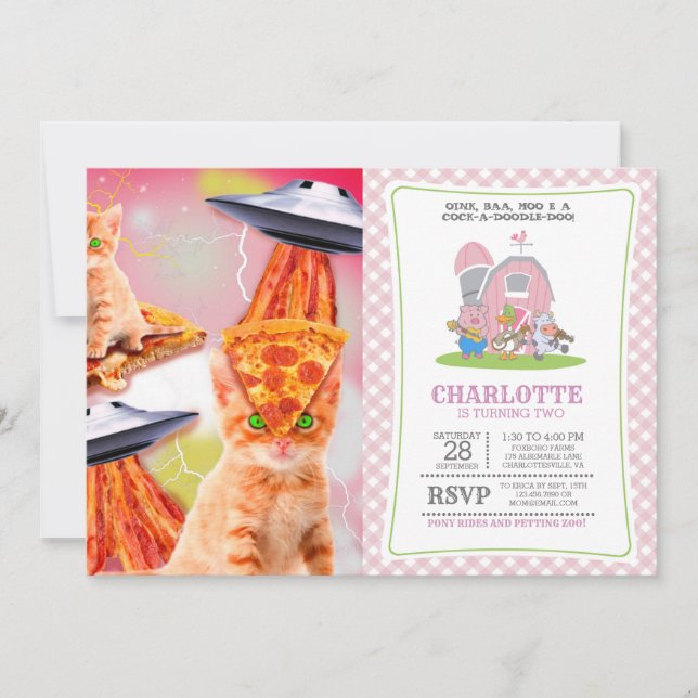 Invitation Chats, bacons et ufos (Devant)