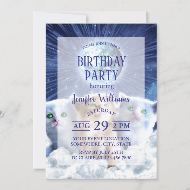 Invitation Chats dans le nuage (Devant)