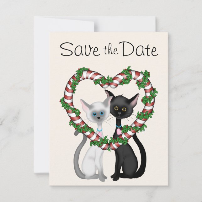 Invitation Chats de vacances mignons pour sauver la date de m (Devant)