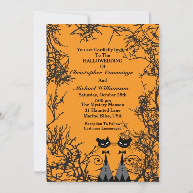 Invitation Chats d'Halloween (2M) (Devant)