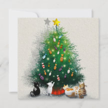 Chats et arbres de Noël