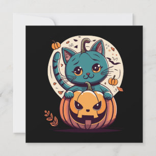 Invitation Chats et citrouilles pour un joyeux Halloween !
