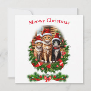 Invitation Chats Joyeux Noël vacances Animaux