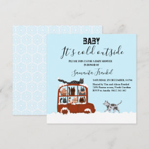 Invitation Chats mignons dans une voiture Fête prénatale Bébé