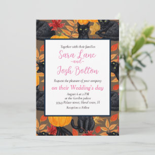 Invitation Chats noirs et citrouilles 2