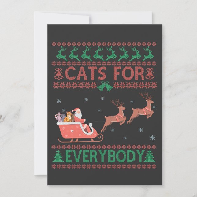 Invitation Chats Pour Tout Le Monde Drôle Doux De Noël (Devant)
