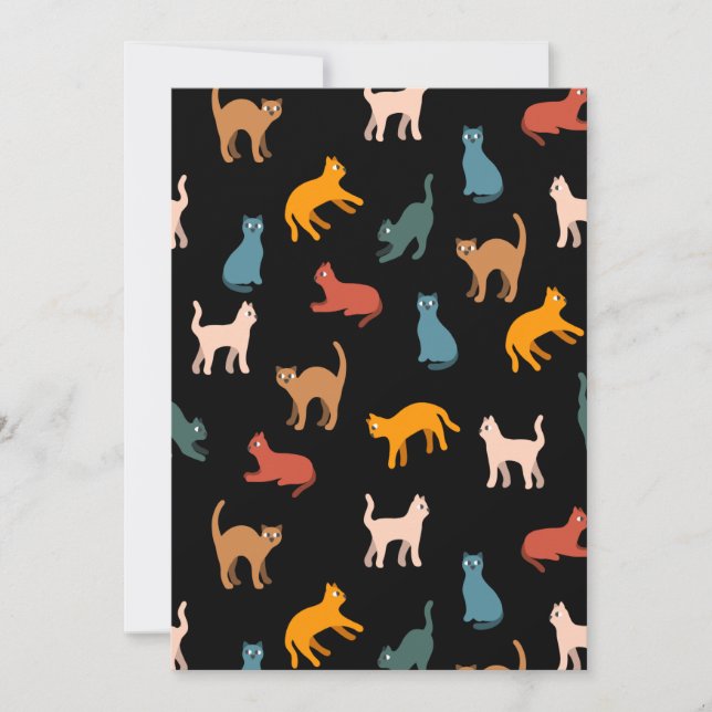 Invitation Chats sur le noir (Devant)