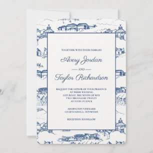 Invitation Chattanooga Toile Navy et Blanc