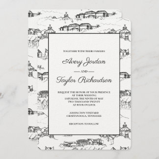 Invitation Chattanooga Toile Noir et Blanc
