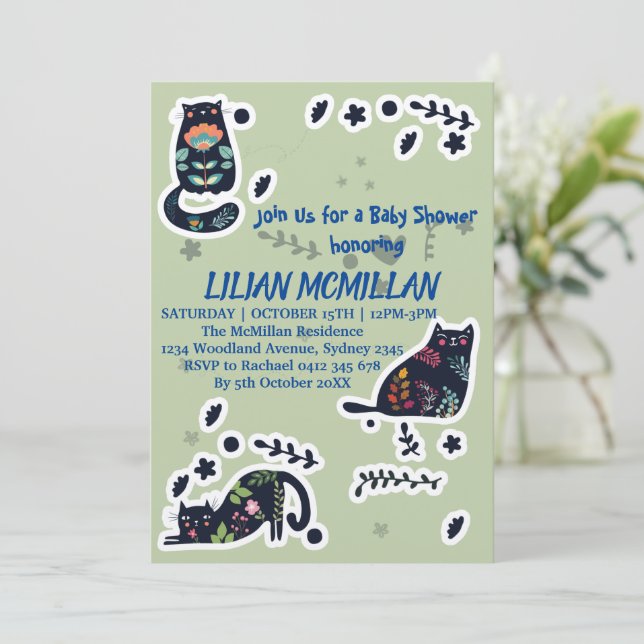 INVITATION CHATTE-MOI SI VOUS CHATTEZ L'INVITATION AMUSANTE (Debout devant)