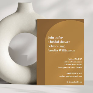 Invitation Chaud automne Brown couleur bloc Fête des mariées