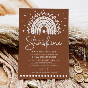 Invitation Chaud Boho Terracotta Sunshine Rainbow Baby shower