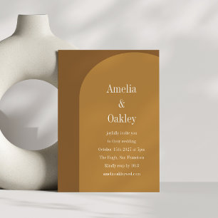 Invitation Chaud Chaud Chaud Arc Brown Élégant Mariage modern
