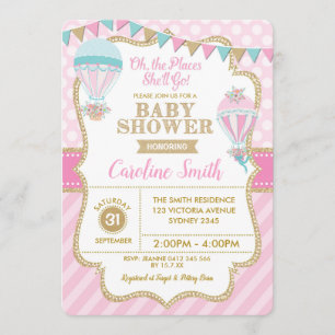 Invitation chaud de partie de baby shower de fille