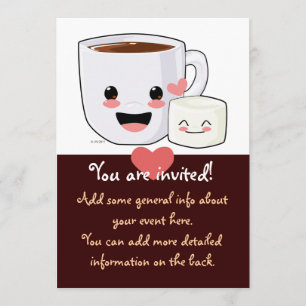 Invitation chaude de cacao et de guimauve