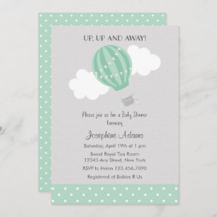 Invitation chaude verte en bon état de baby shower