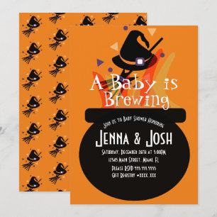 Invitation Chaudière de Sorcière Halloween Épouvantable Baby