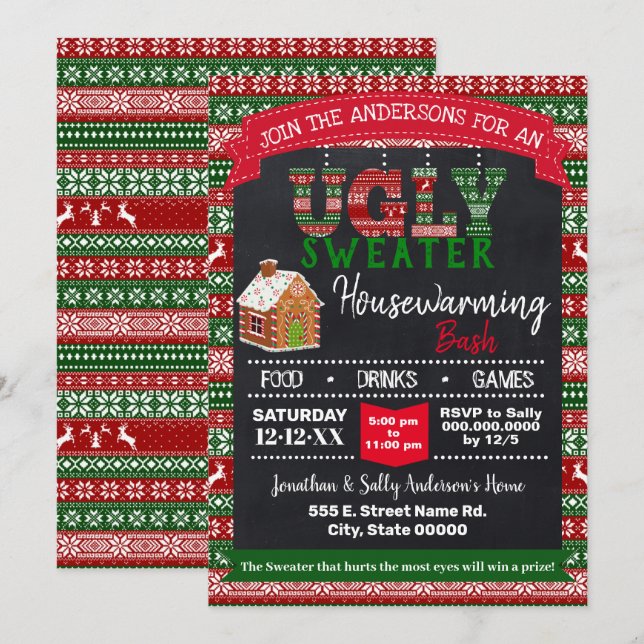 Invitation Chaudron moche Noël Ménage Bash (Devant / Derrière)