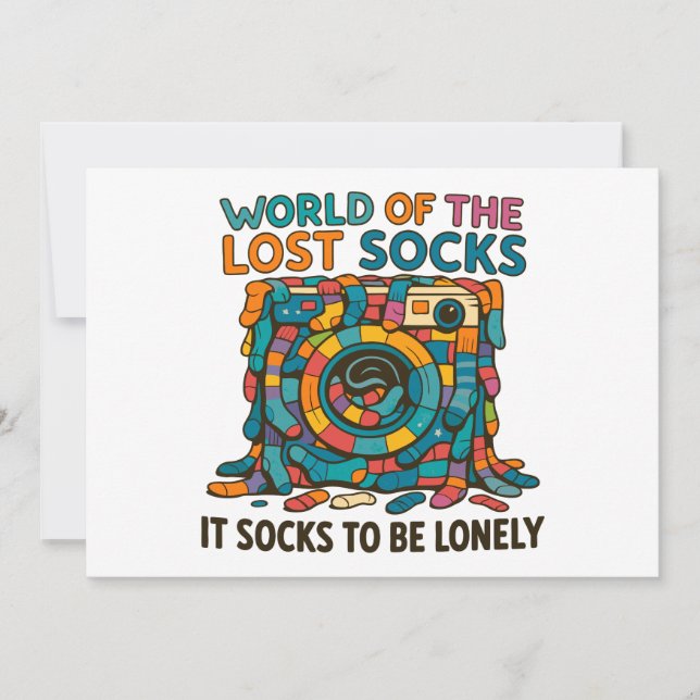 Invitation Chaussettes Danoises Drôle Monde Manquant Mais Pas (Devant)