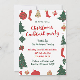Invitation Chaussettes Jolies Arbres Soirée de Cocktail de No