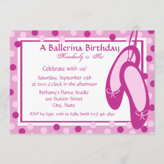 Invitation Chaussons Ballerina/ Anniversaire