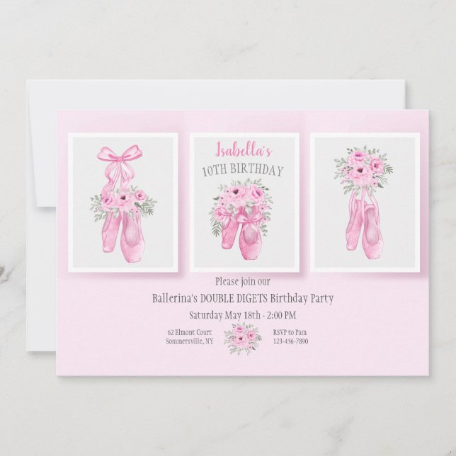 Invitation Chaussons de ballet (Devant)