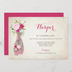Invitation Chaussons de Ballet Rose