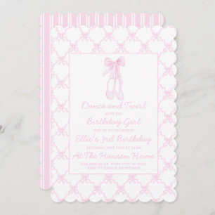 Invitation Chaussons Preppy rose Ballerina Premier anniversai