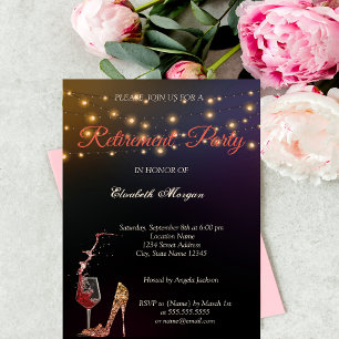 Invitation Chaussure à talon haut élégante, fête de retraite