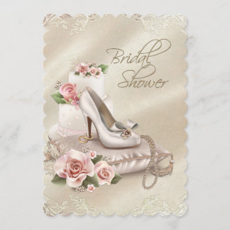 Invitation Chaussure à talon haut en perles pour une fête de