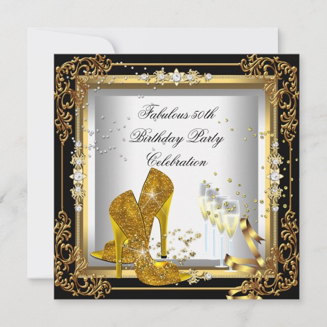 Invitation Chaussure à talon haut pour fête d'anniversaire en (Devant)
