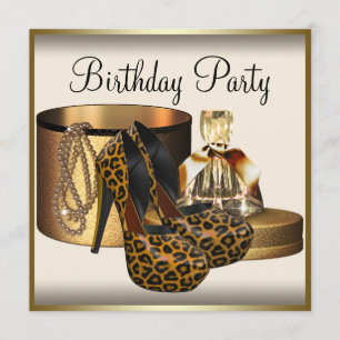 Invitation Chaussure à talons hauts Femme Crème Or Anniversai