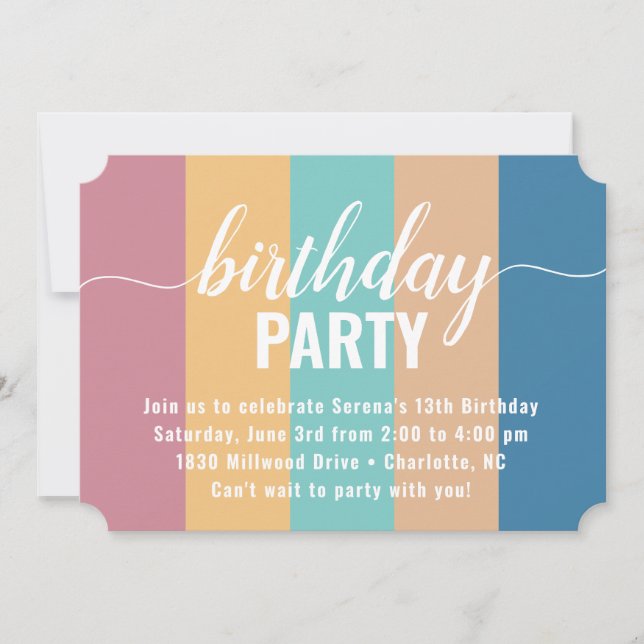 Invitation Chaussure couleur moderne et Muet Anniversaire (Devant)