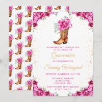 Chaussure de cowboy florale en or rose chaud pour 