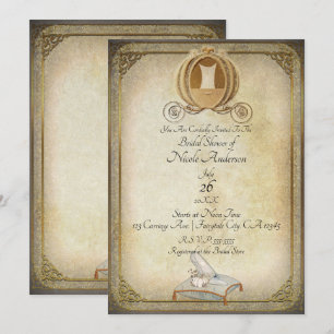 Invitation Chaussure de mariée Carrosse Cinderella Vintage Sh