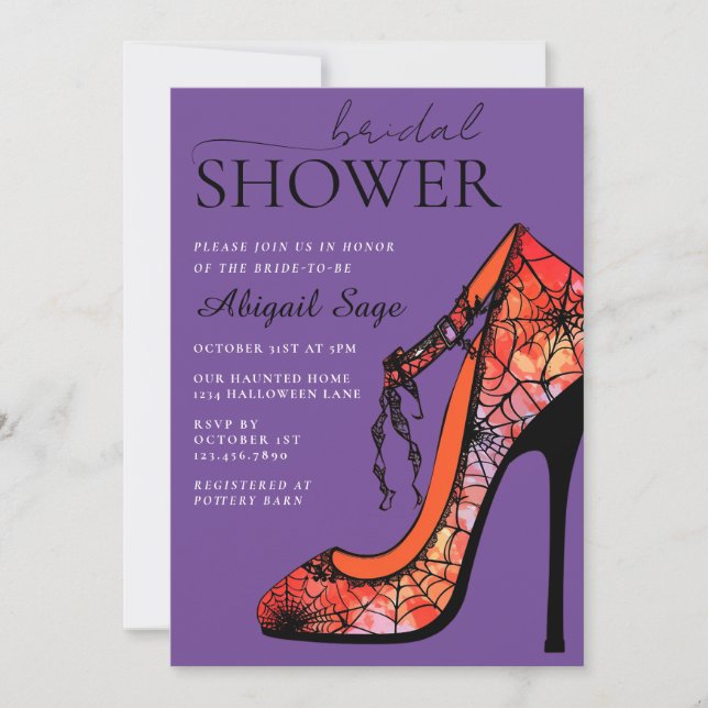Invitation Chaussure gothique haute talon Halloween Fête des  (Devant)